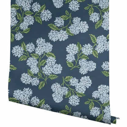 Hydrangea Wallpaper (Navy)