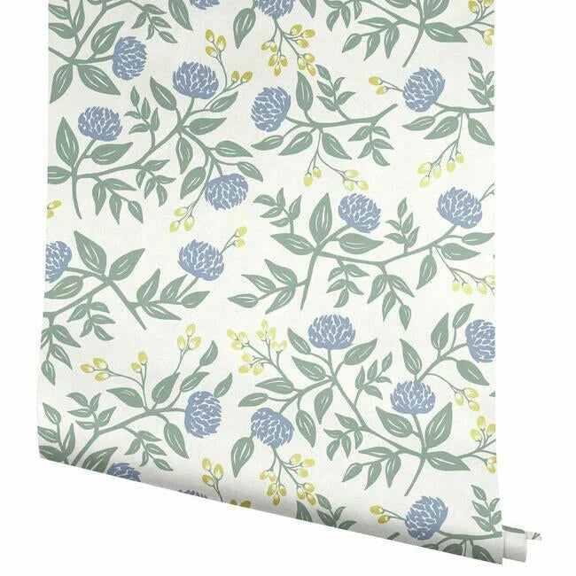 Peonies Wallpaper(Periwinkel & Sage)