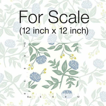 Peonies Wallpaper(Periwinkel & Sage)
