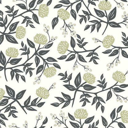Peonies Wallpaper (White & Black)