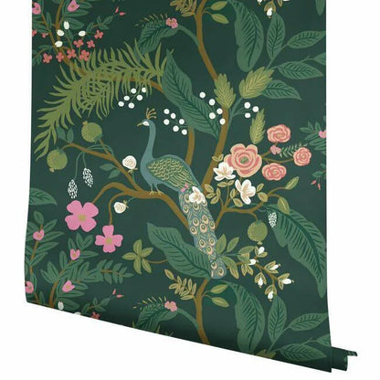 Peacock Wallpaper (Emerald)