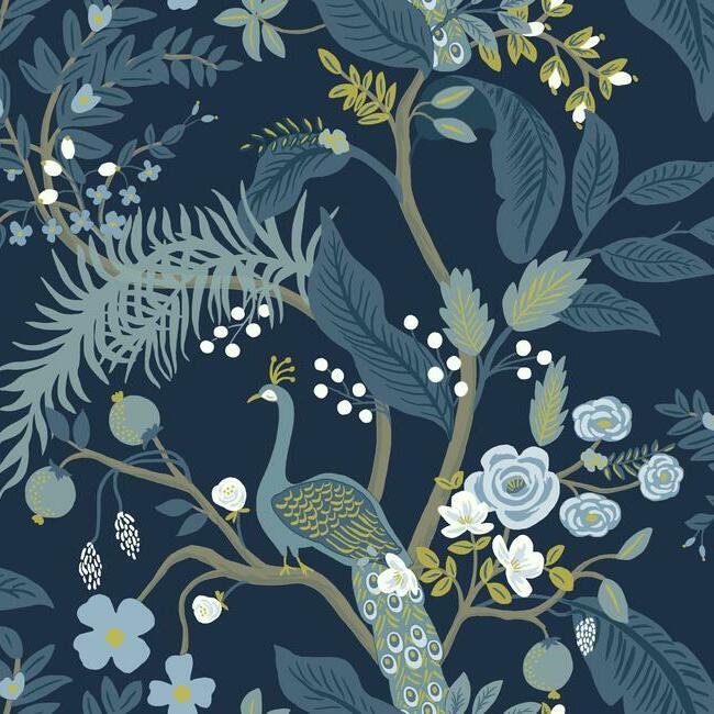 Peacock Wallpaper (Navy)